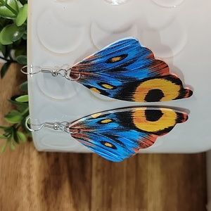 BLUE BLAZE BUTTERFLY DROP EARRINGS